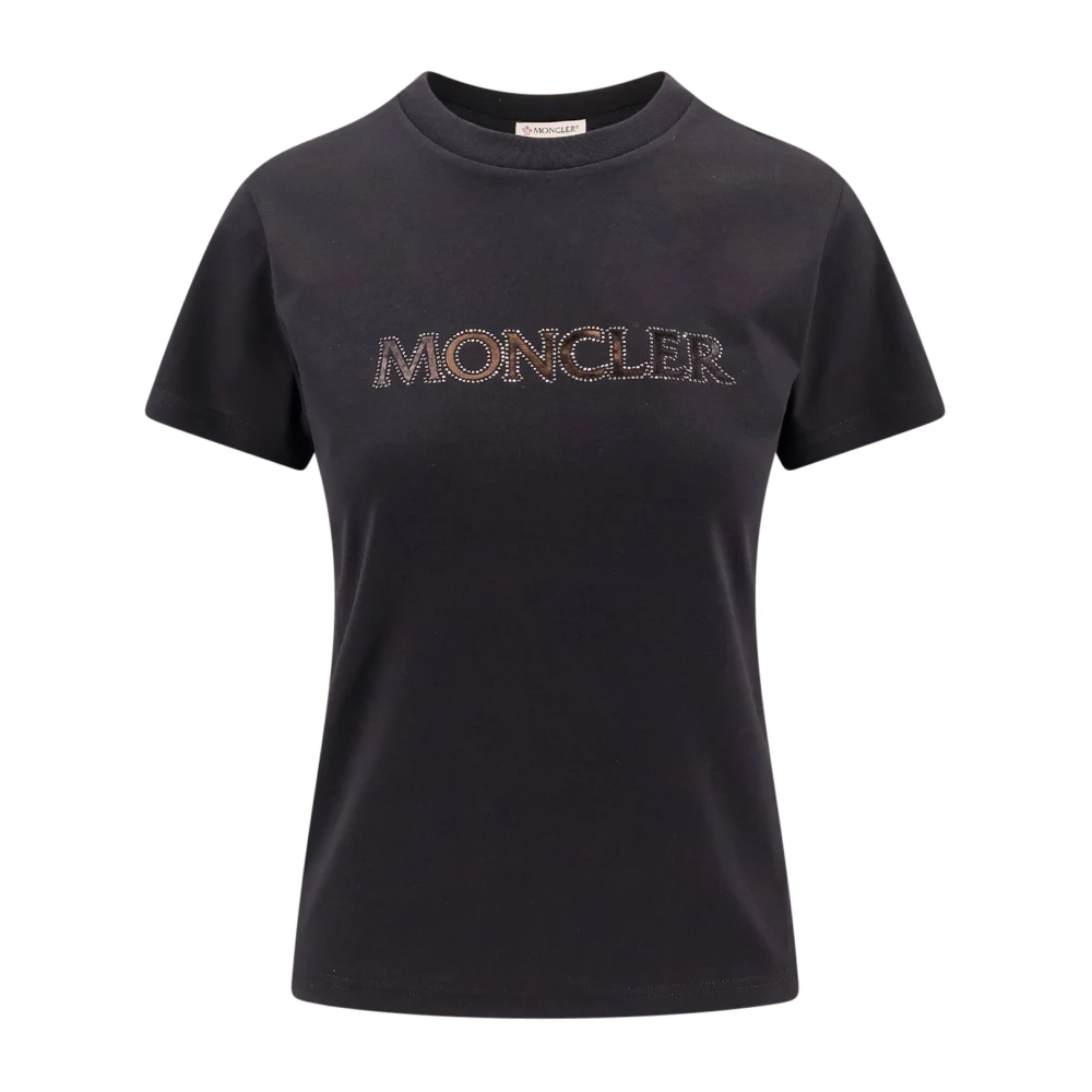 Moncler Katoenen T-shirt met Strass Print Black Dames