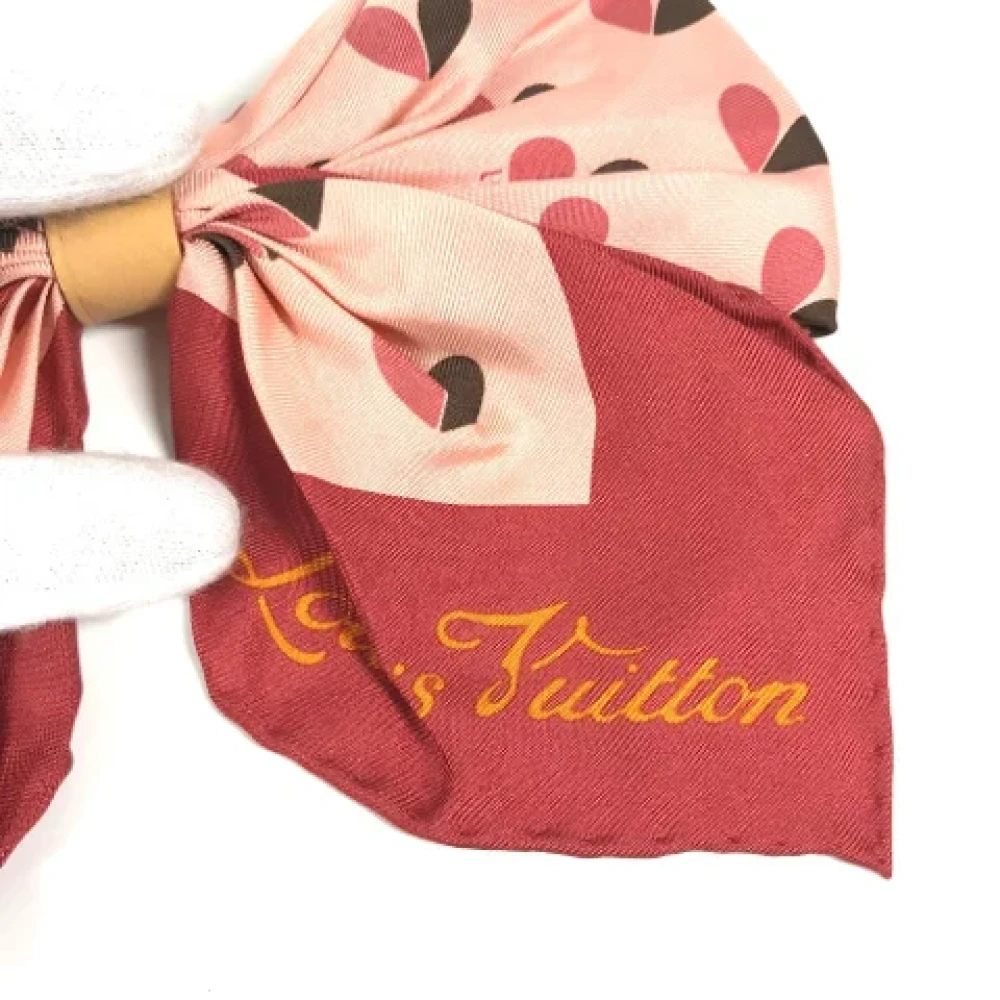 Louis Vuitton Vintage Pre-owned Silk scarves Pink Dames