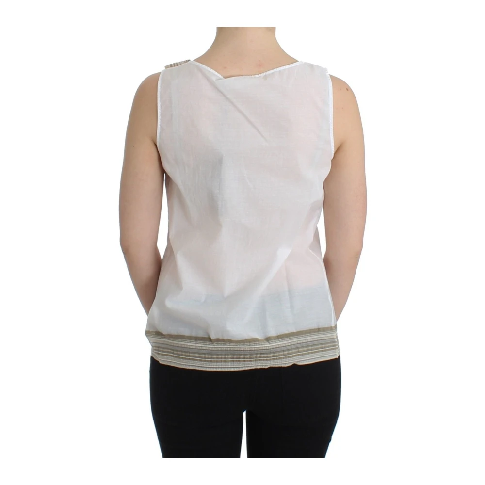 Ermanno Scervino Wit Mouwloos Topje met Strikdetail White Dames