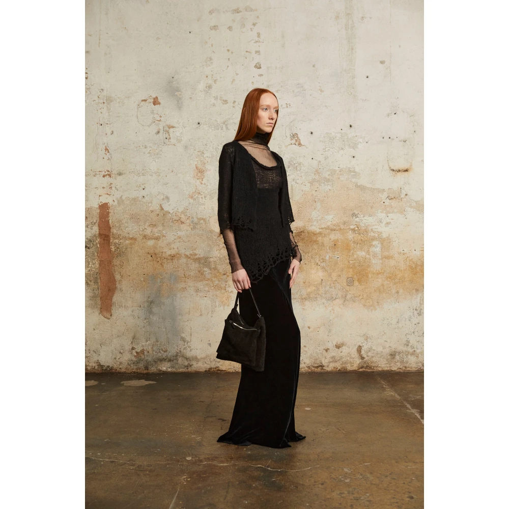 Cortana Onye top in alpaca zijde en kasjmier zwart Black Dames