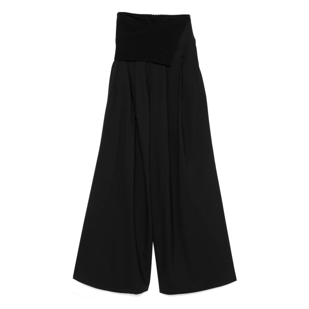 Max Mara Women's Black Wool Sarouel Trousers - Wide Trousers - Xs - Trousers