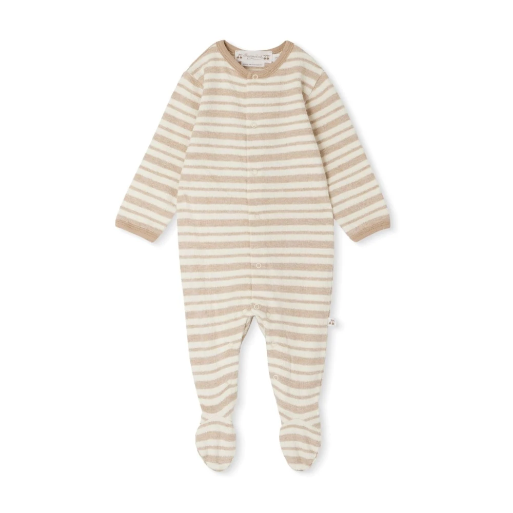 Bonpoint Randig bomullsterry pyjama Brown, Unisex