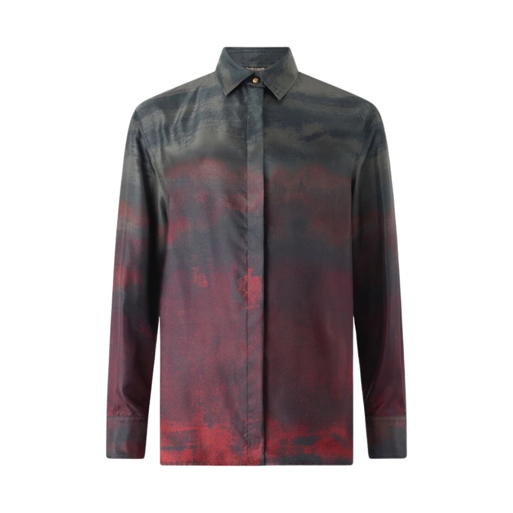 Roberto Cavalli Women's Multicolor Silk Shirt With A Mottled Effect - Shirts - M - Blouses & Shirts
