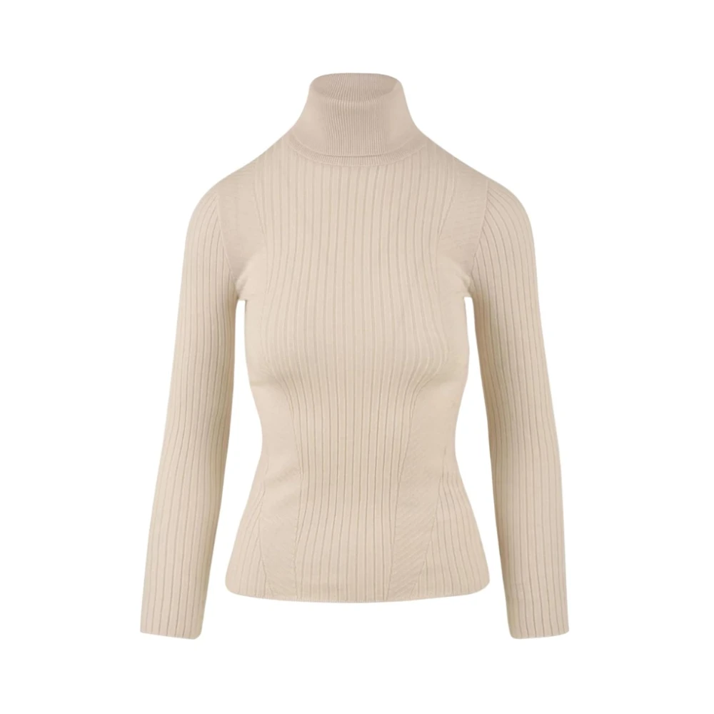 Akep Women's White Ribbed Turtleneck Jumper - Turtlenecks - Xl - Knitwear
