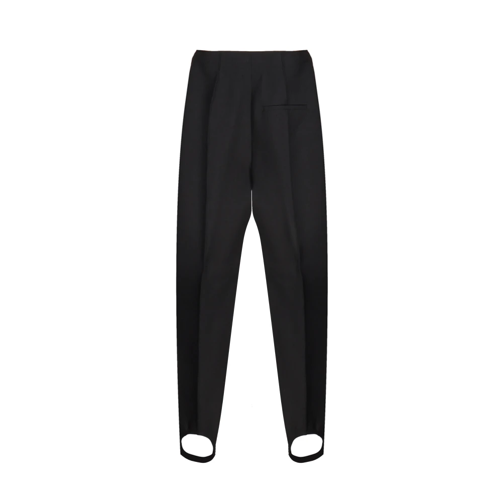 Bottega Veneta Zwarte Stretch Katoen Slim Fit Broek Black Dames