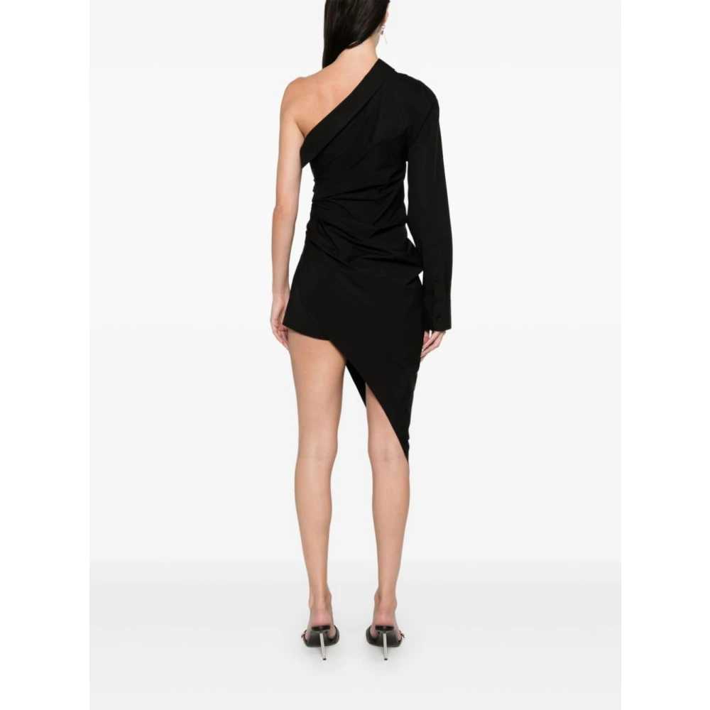 alexander wang Zwarte Asymmetrische Korte Feestjurk Black Dames