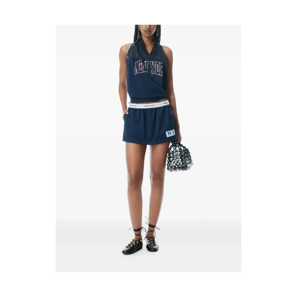 alexander wang Navy Blue Elastische Taille Rok Blue Dames