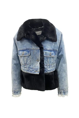 Denimjacka med Foder av Päls