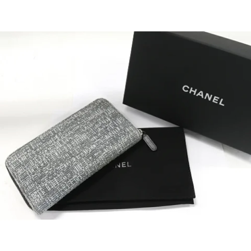 Chanel Vintage Pre-owned Canvas wallets Gray Dames