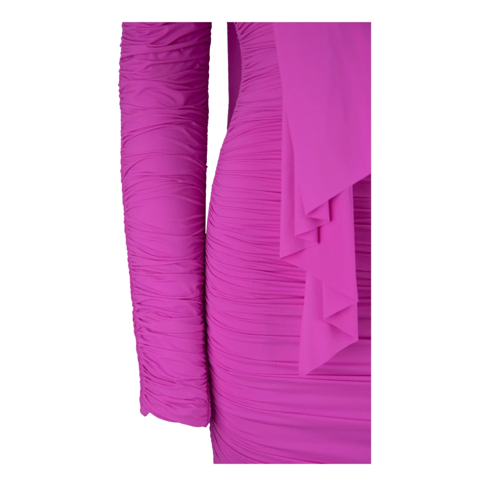 Elisabetta Franchi Korte jurk met hoge kraag Pink Dames