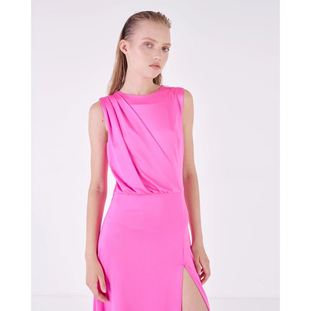 Silvian Heach Lange jurk met zijsplit Pink Dames