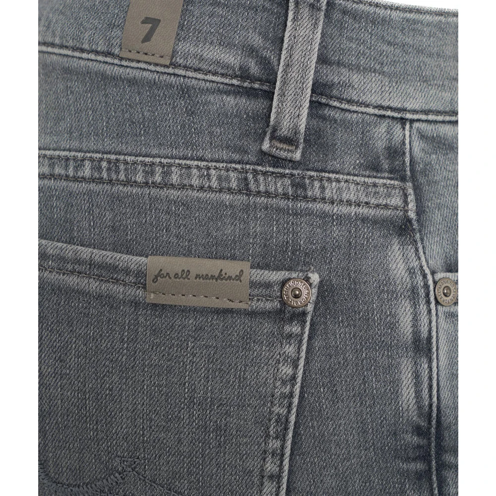 7 For All Mankind Gewassen Jeans met Logo Details Gray Dames