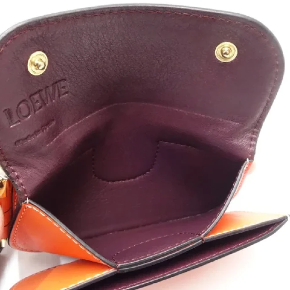 Loewe Pre-owned Leather wallets Orange Dames