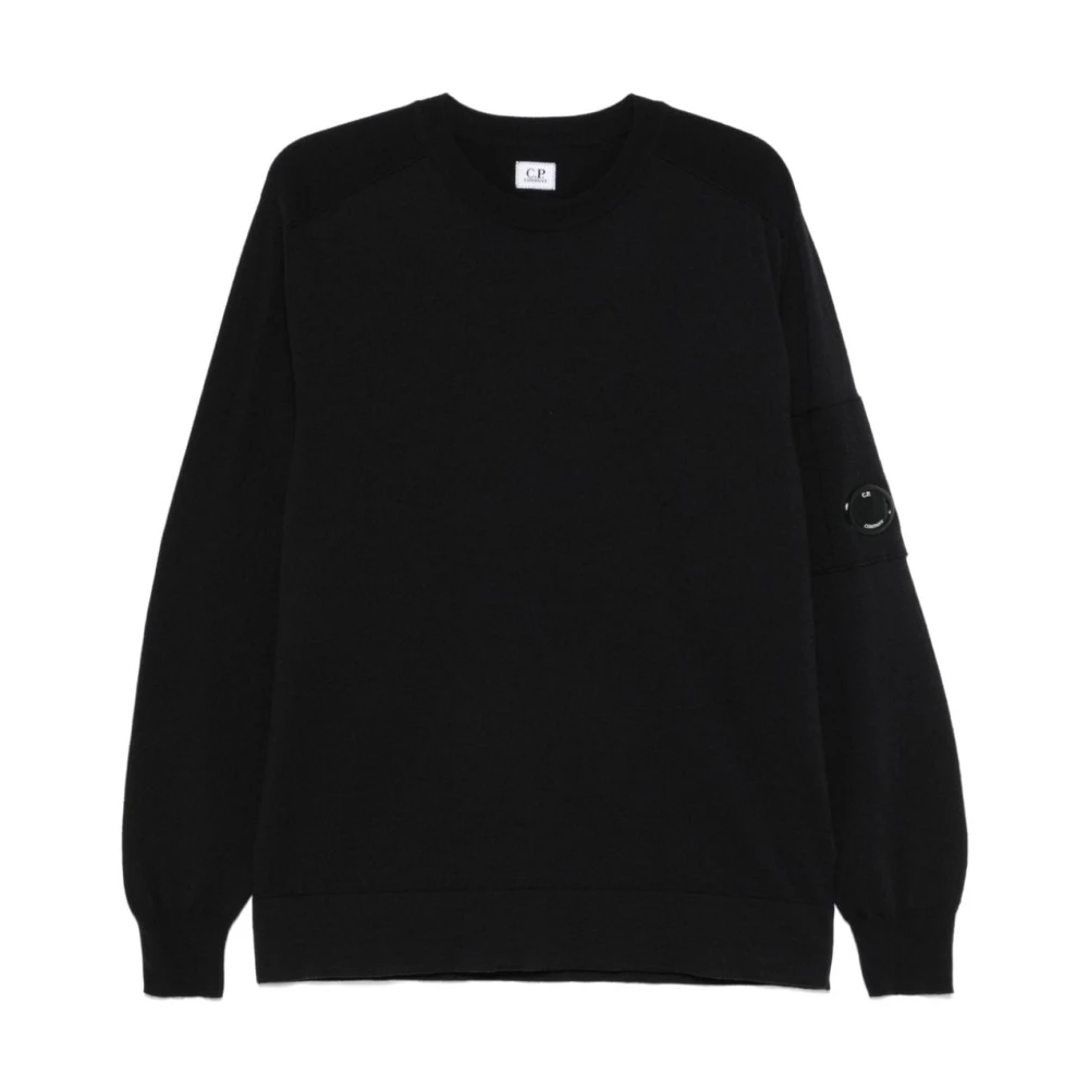 C.P. Company Zwarte Gebreide Crew Neck Sweater Black Heren