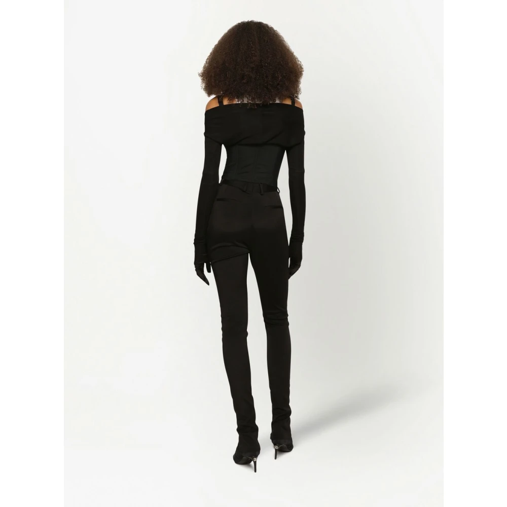 Dolce & Gabbana Zwarte high-waisted skinny-fit broek Black Dames