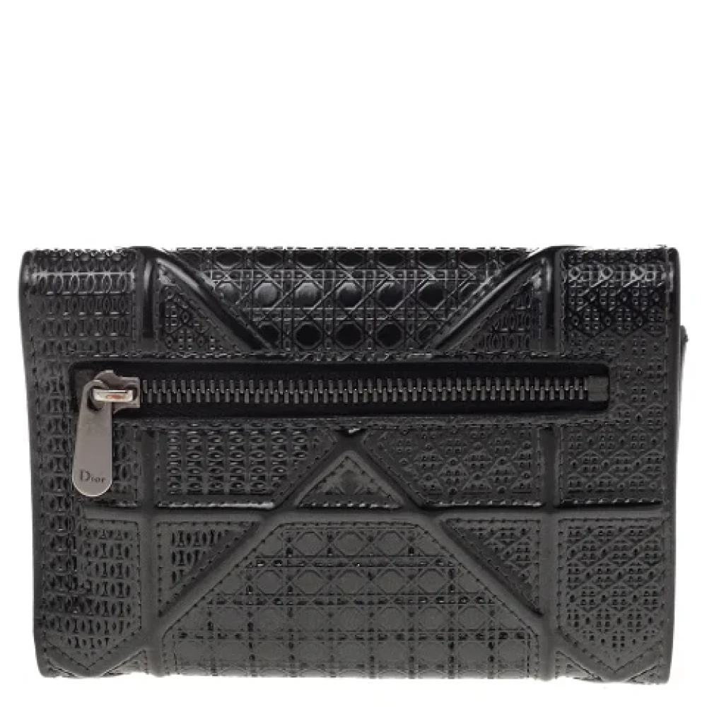 Dior Vintage Pre-owned Leather wallets Black Dames