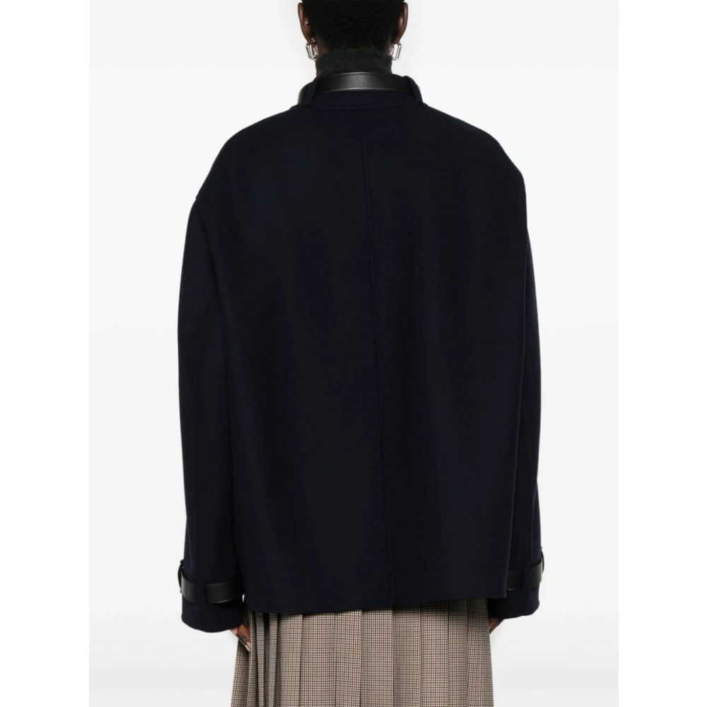 Jil Sander Navy jas met zilveren knopen Black Dames
