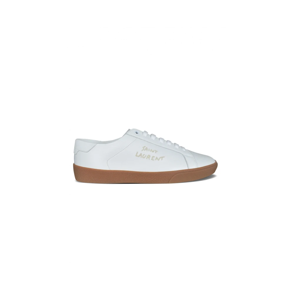 Saint Laurent Klassieke witte kalfsleren sneakers White Heren