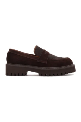 Mockasiner i mocka med slip-on-design