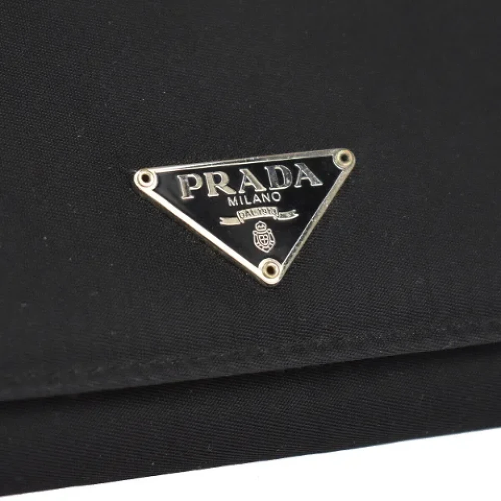 Prada Vintage Pre-owned Canvas wallets Black Dames