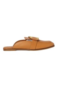 Brązowe Loafersy z Szczegółami z Tkaniny Filcowej