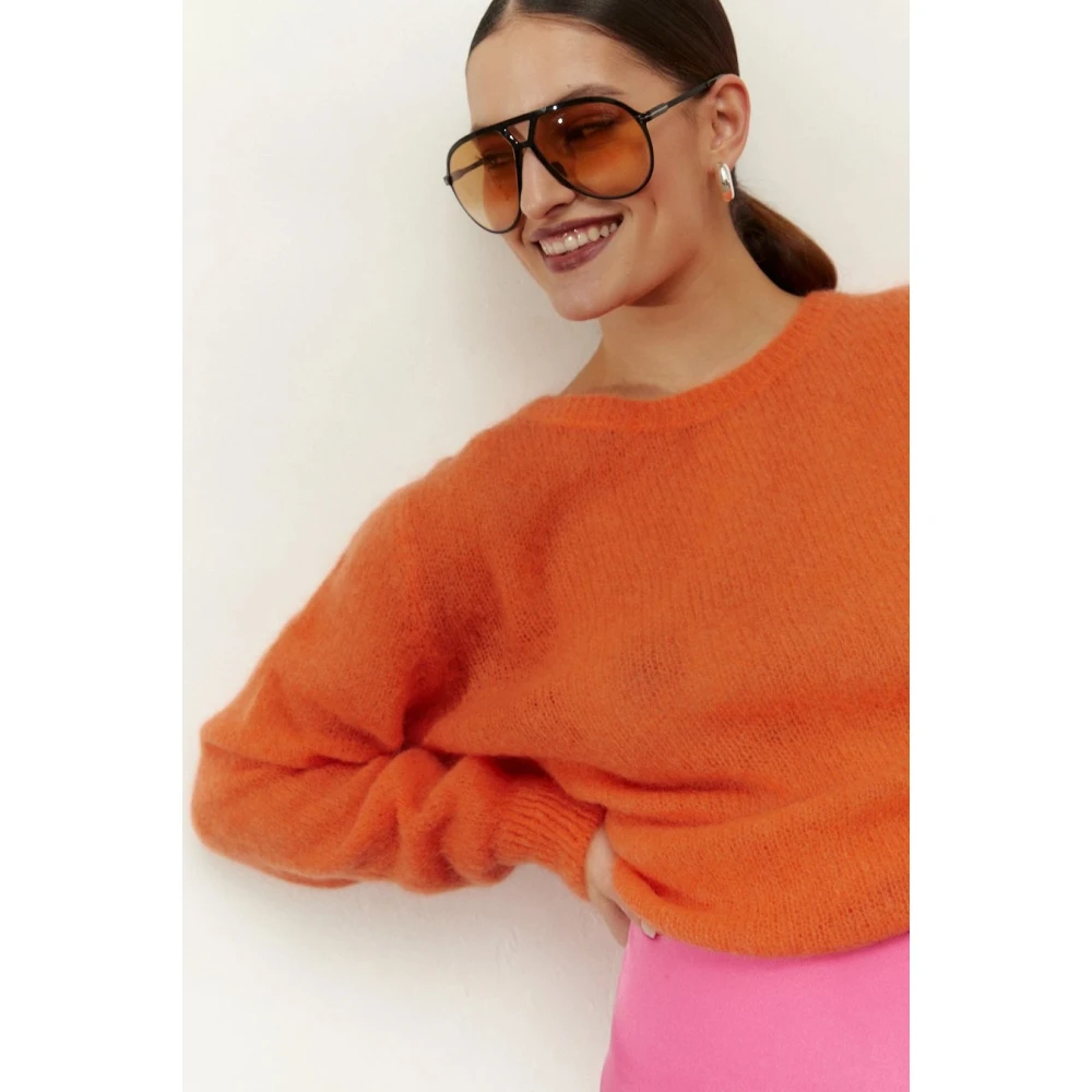 American Dreams Zachte Gebreide Trui in Burnt Orange Dames