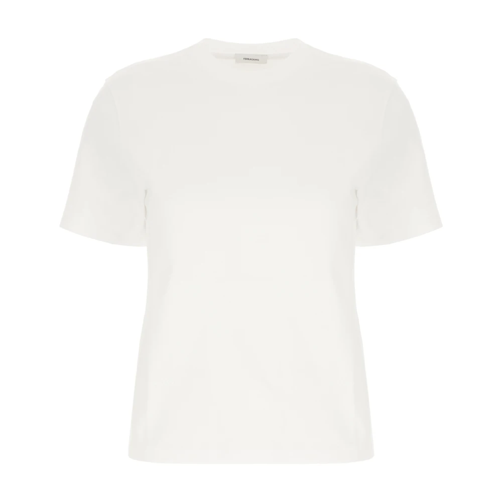 Salvatore Ferragamo Casual Katoenen T-Shirt White Dames