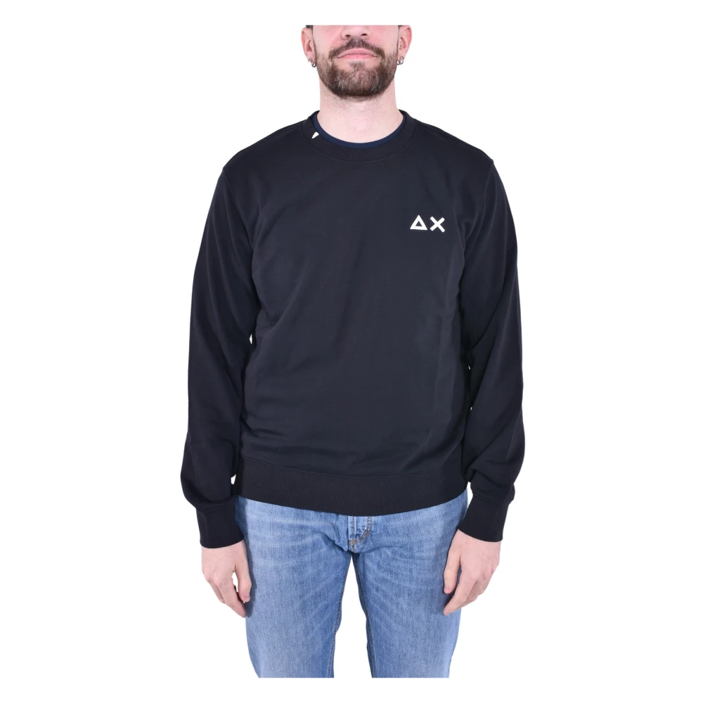 Sun68 Black Sweatshirts, Male, Xl, Modern Fit Sweatshirts With Iconic Details