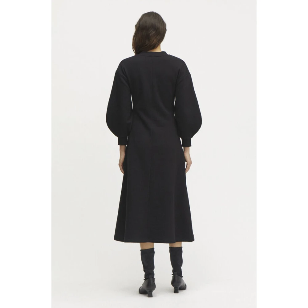 Rodebjer Katoenen Ballonmouw Jurk Black Dames