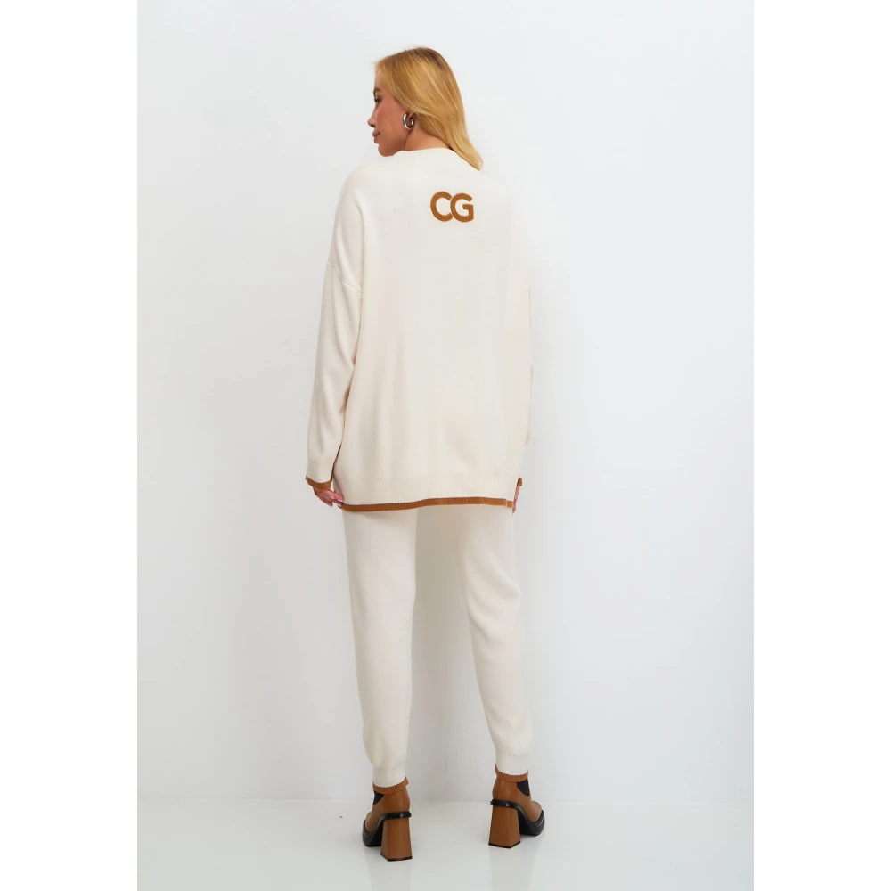 Cesare Gaspari Oversized Jogger set Beige Dames