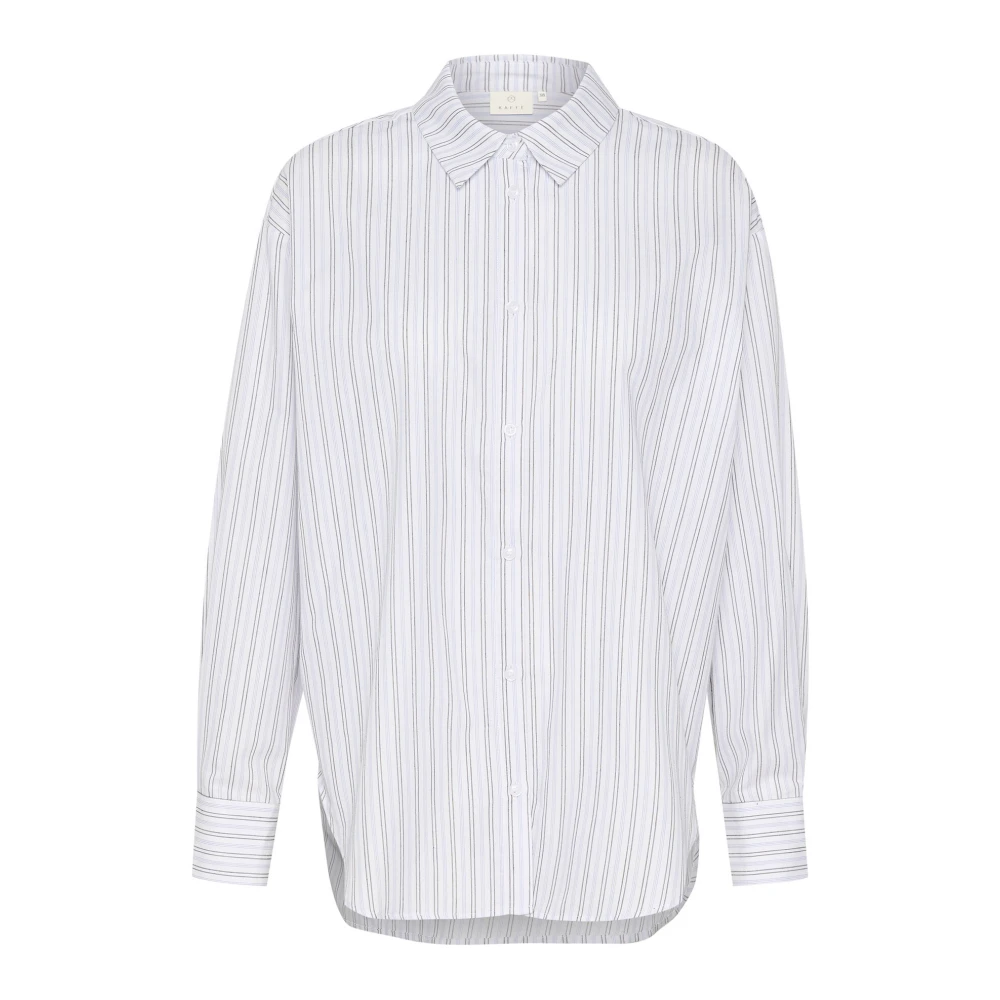 Kaffe Gestreepte blouse met strikdetail White Dames