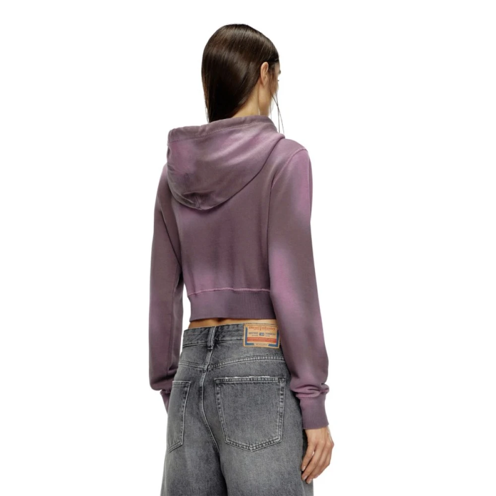 Diesel Hooded Sweatshirt met Gedrukt Logo Purple Dames