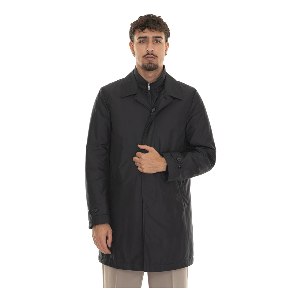 Fay Nylon jack met logo en zakken Black Heren
