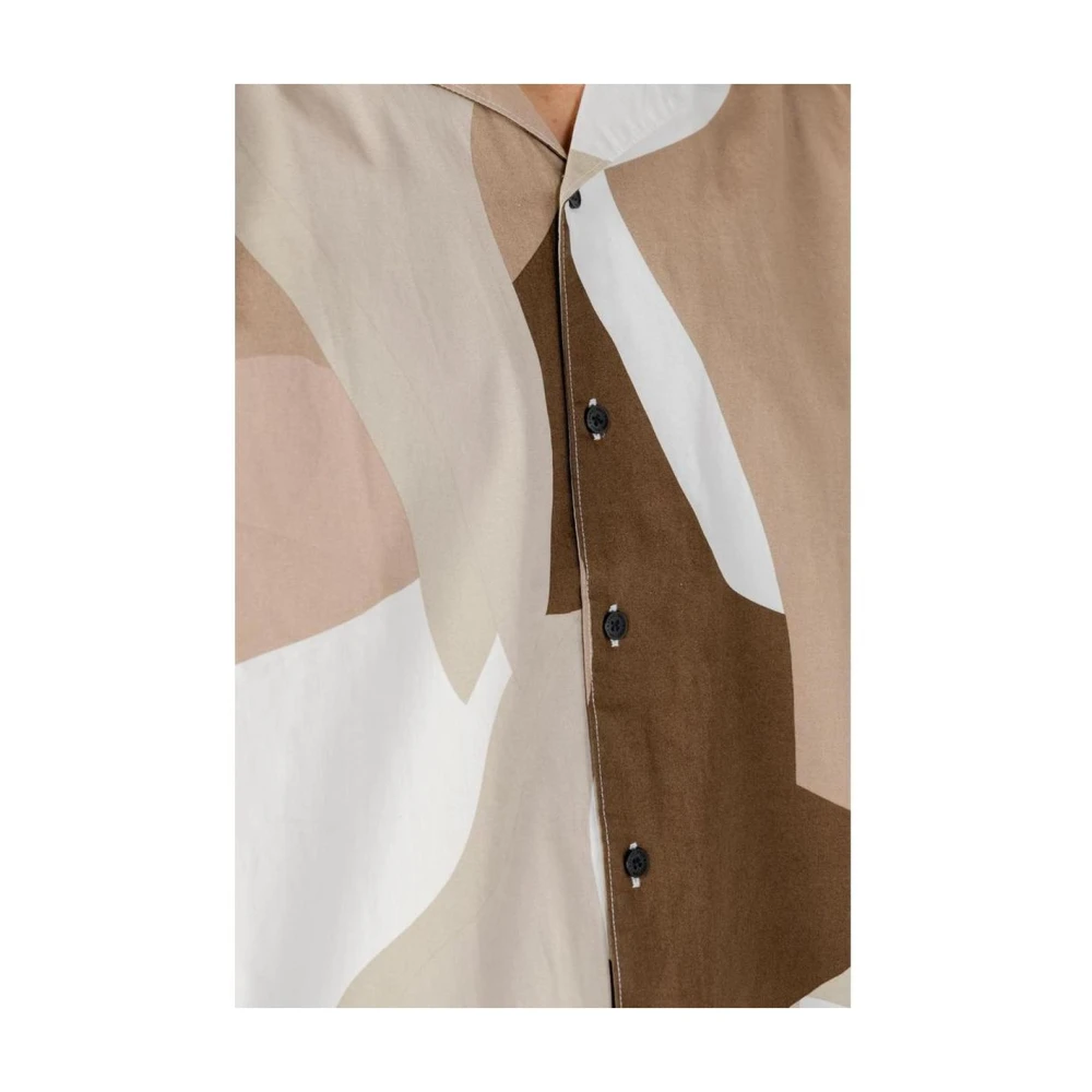Only & Sons Bruin Katoenen Abstract Print Shirt Brown Heren