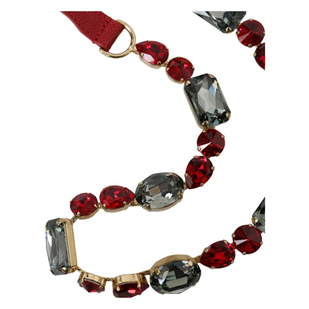 Dolce & Gabbana Rode kristallen gesp taille riem Red Dames