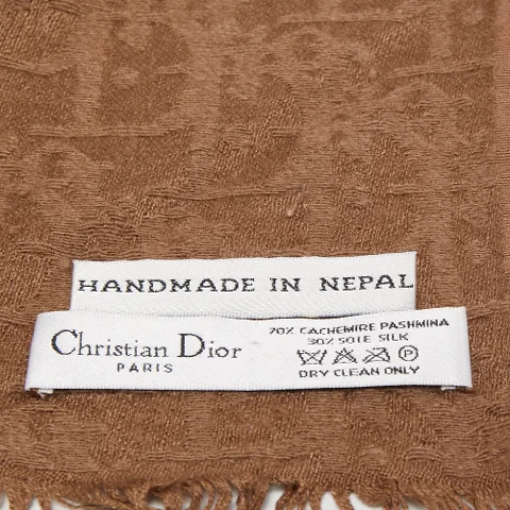 Dior Vintage Pre-owned Silk scarves Brown Dames