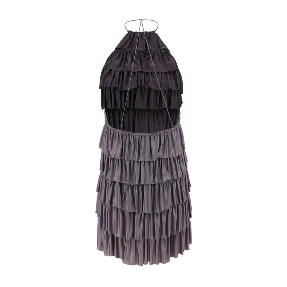 Tom Ford Ruche Jersey Mini Jurk Diepe Halslijn Purple Dames
