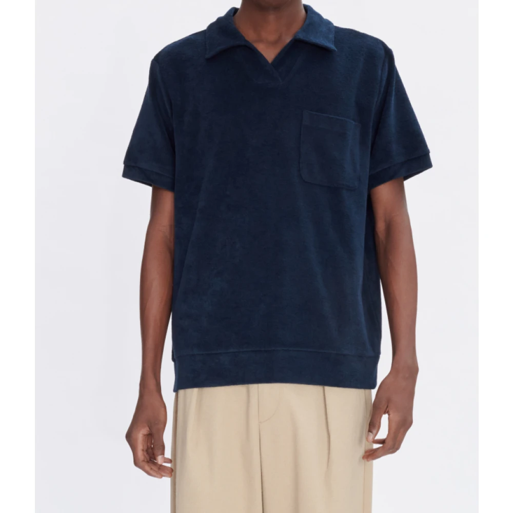 A.p.c. Organisch Katoen Navy Polo Shirt Blue Heren