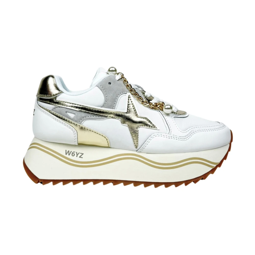 W6yz Women's White Sneakers, 6 Uk, Deva Trainers