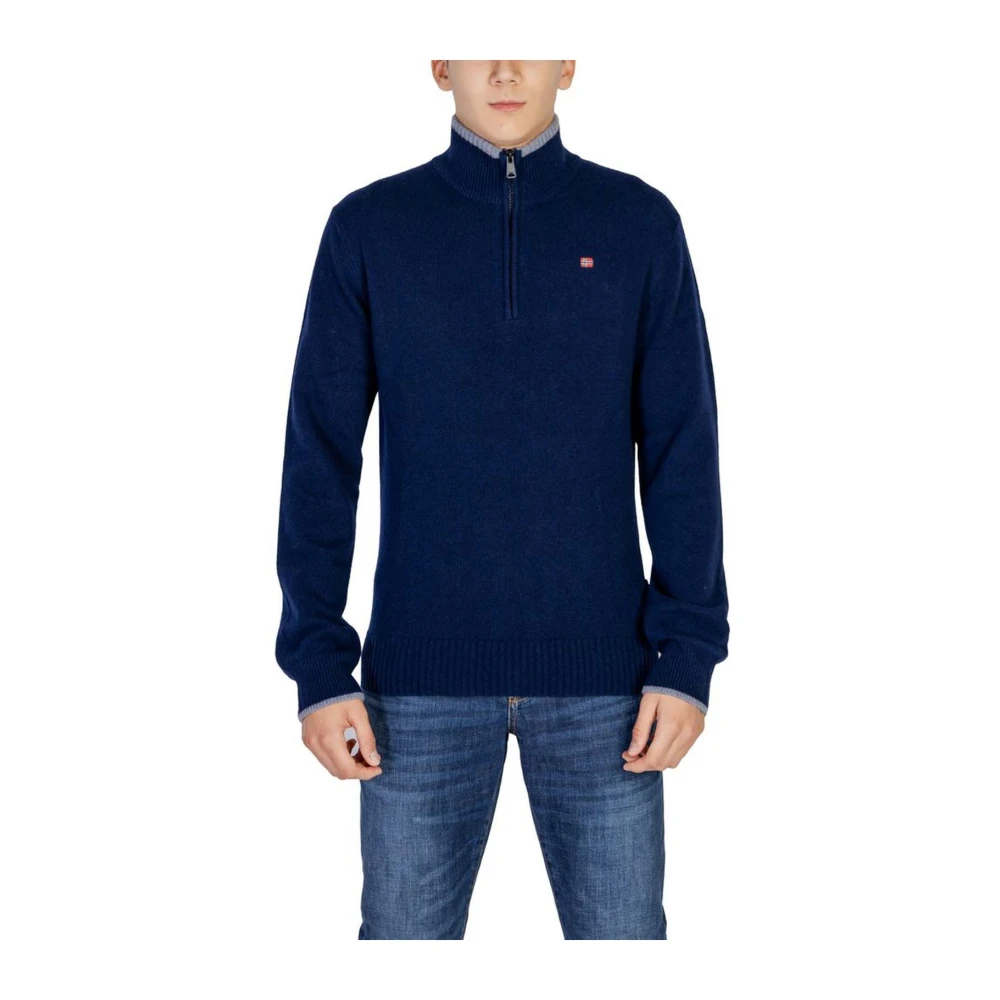 Napapijri Gebreide wolmix trui Blue Heren