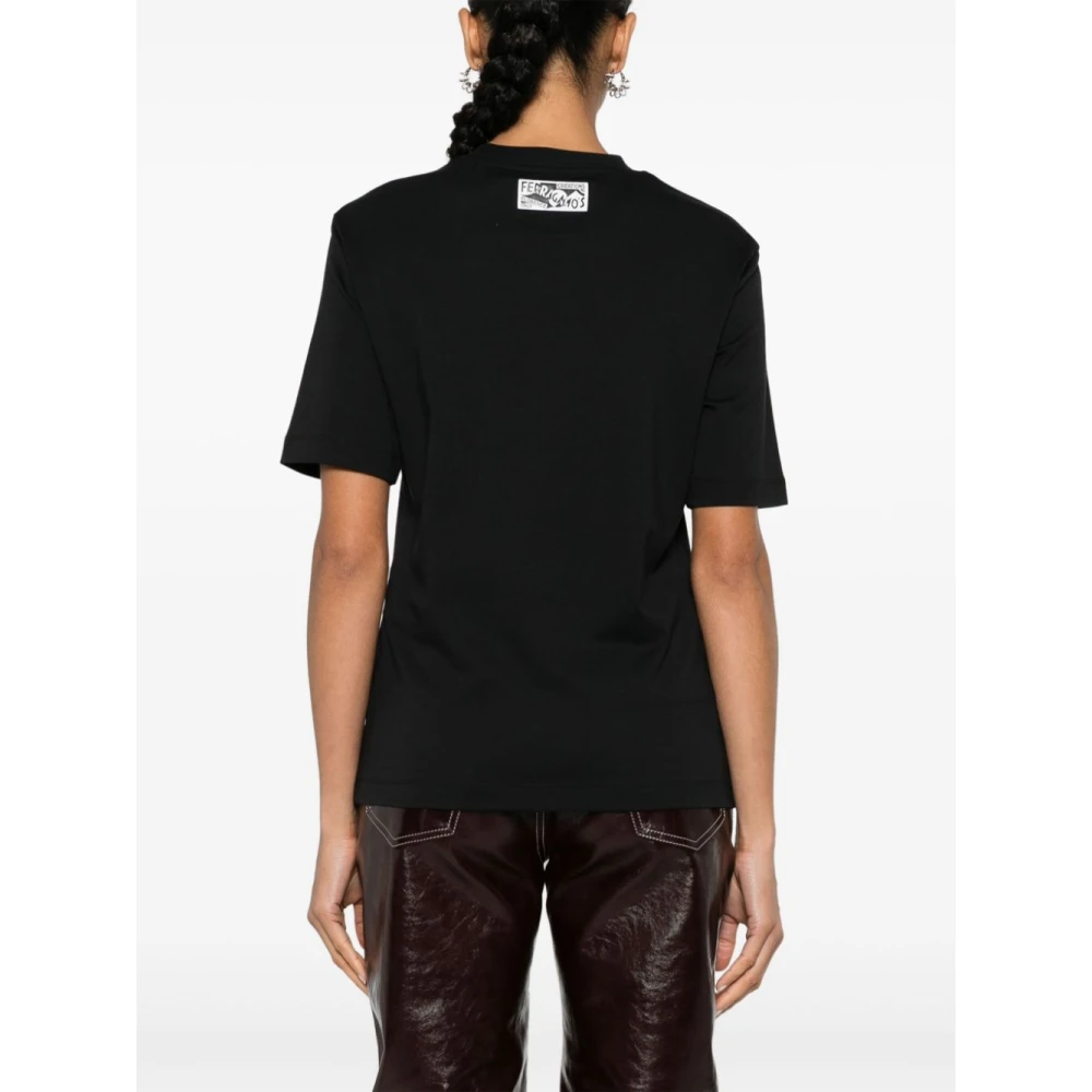 Salvatore Ferragamo Zwarte T-shirts Polos voor vrouwen Black Dames