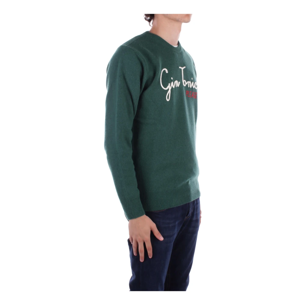 Saint Barth Groene Logo Trui Kasjmier Mix Green Heren