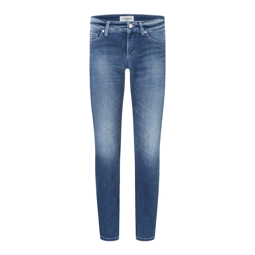 Cambio Women's Blue Slim Fit Jeans, 2XL, Wash Denim Jeans