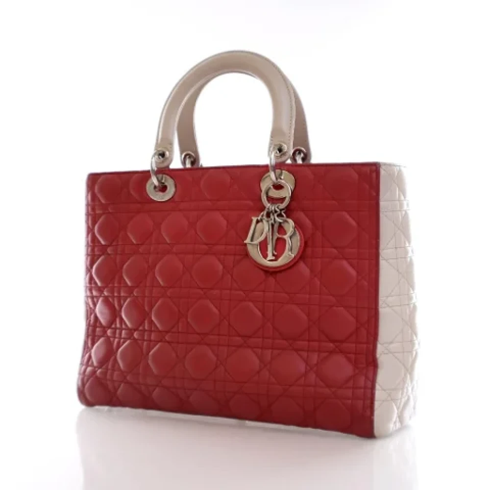 Dior Vintage Pre-owned Leather handbags Red Dames