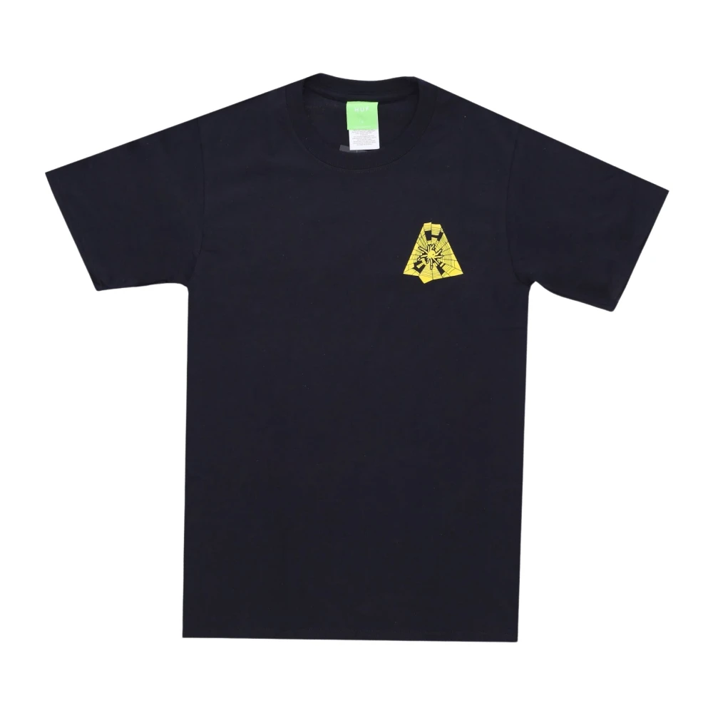 HUF Zwart Tangled Webs Print Tee Shirt Black Heren