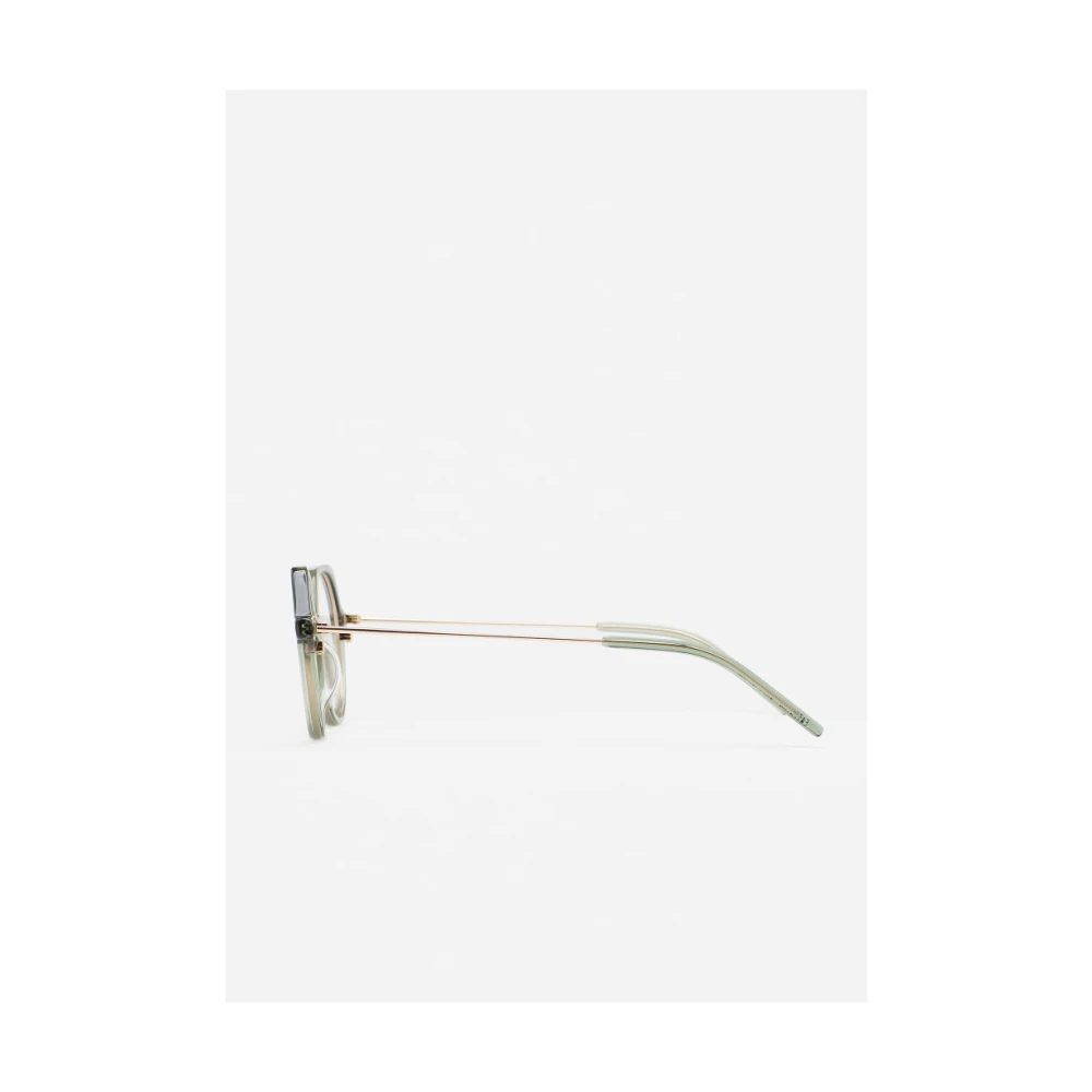 Kaleos Ronde Bril met Platte Wenkbrauw Gray Unisex