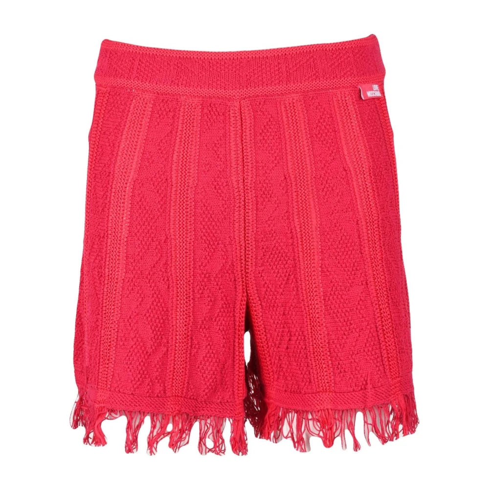 Love Moschino Katoen Nylon Shorts Pink Dames