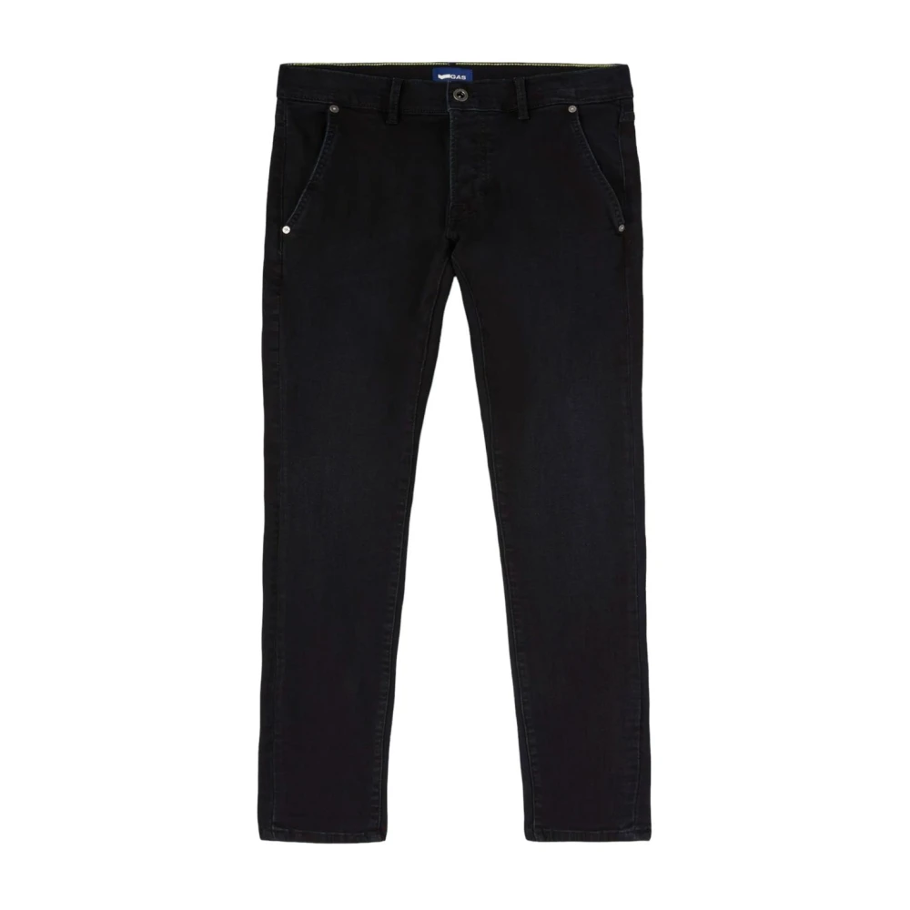 GAS Klassieke Denim Jeans met 5 Zakken Black Heren