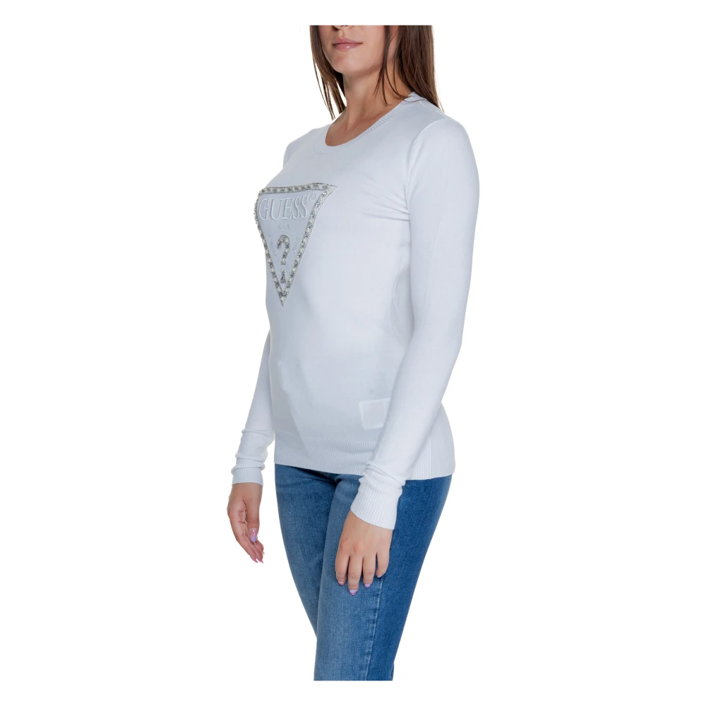 Guess Witte gebreide trui met lange mouwen White Dames