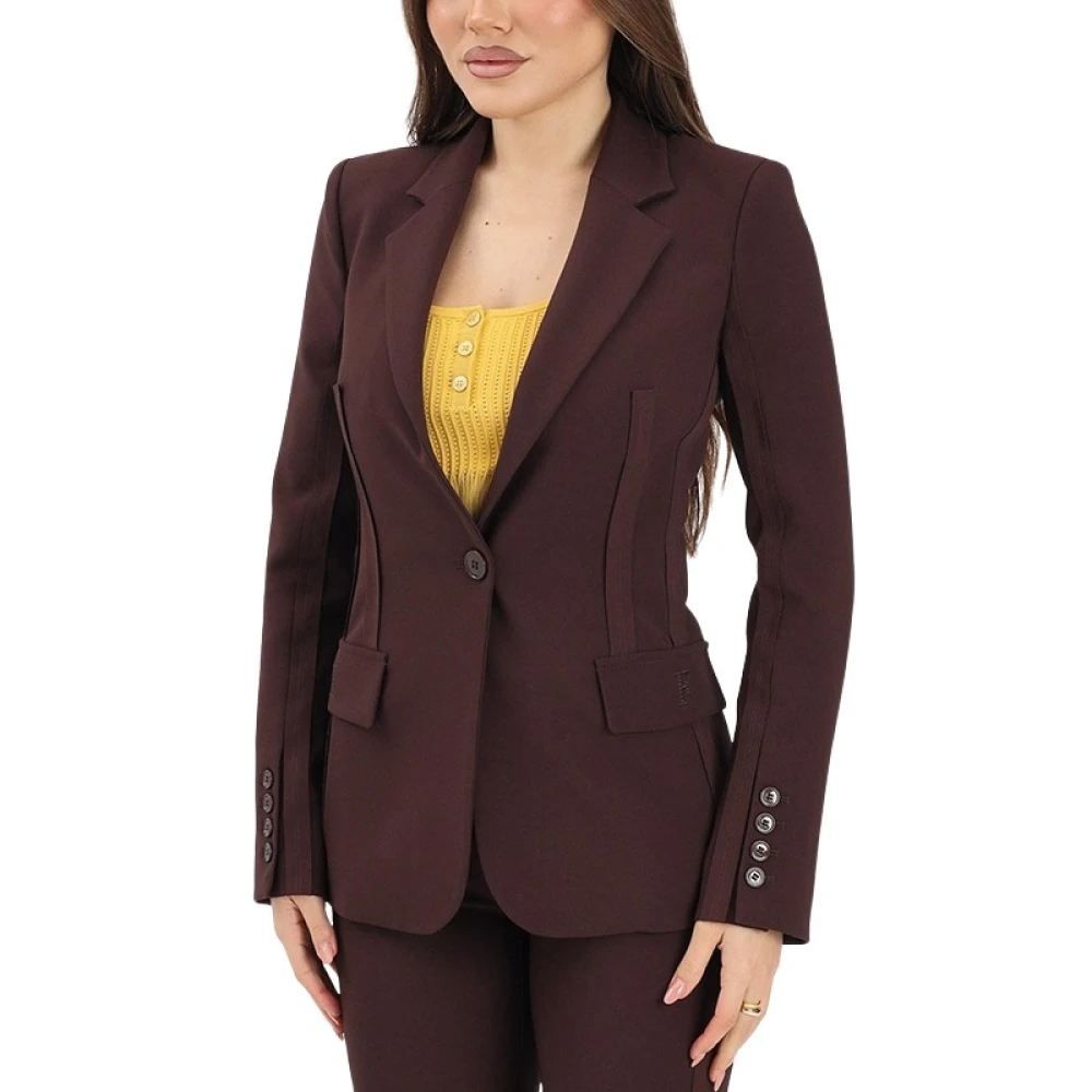 Elisabetta Franchi Women's Brown Blazers, Xs, Giacca Gi21661 E2 644